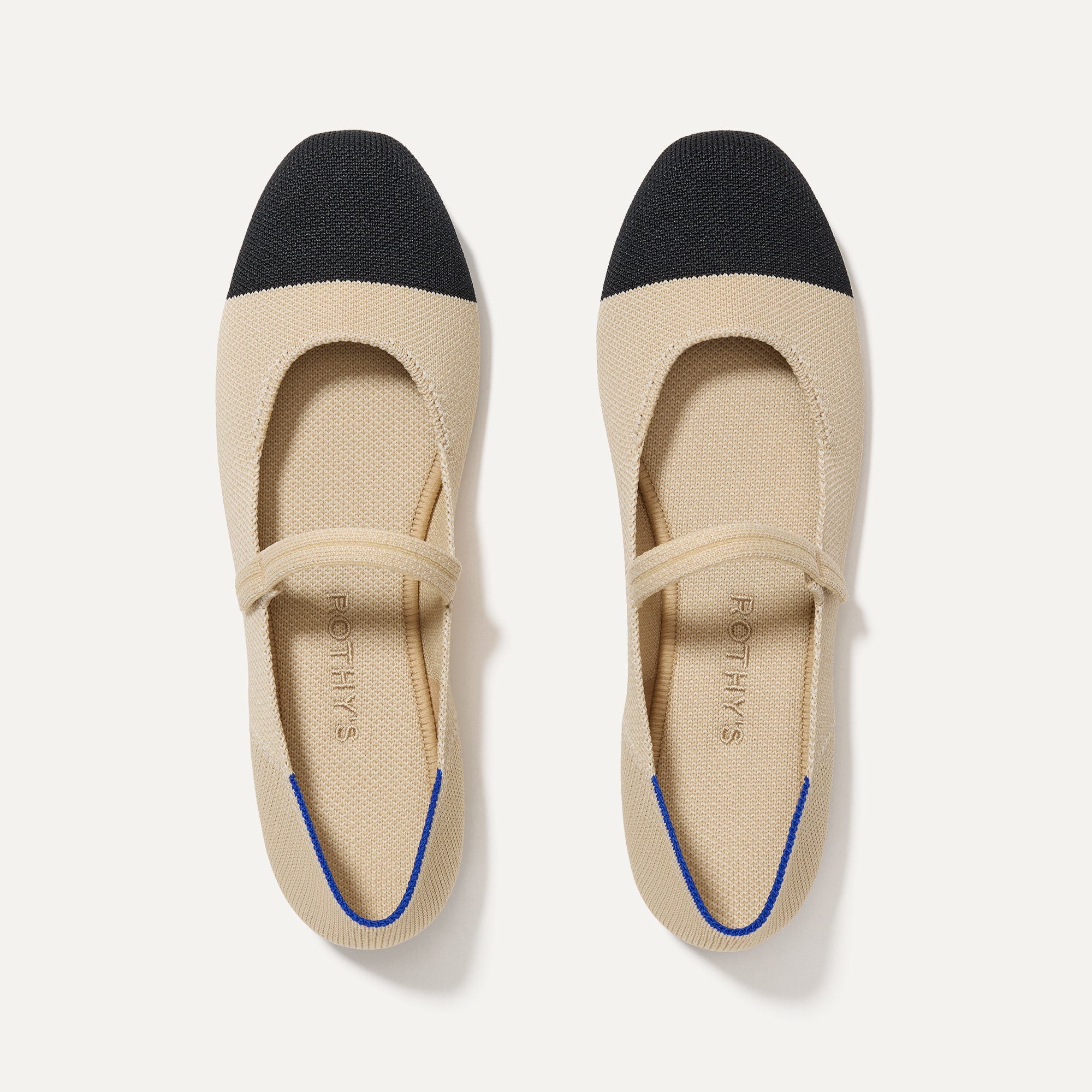 The Square Mary Jane in Cream Captoe | Rothy's