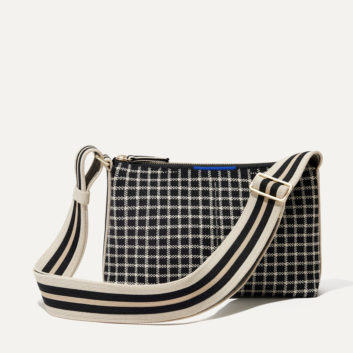 The Casual Crossbody in Black & Ivory Grid