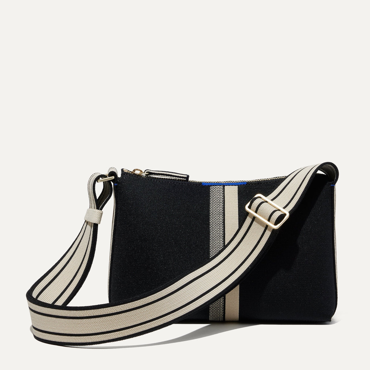 The Casual Crossbody in Black and Ivory Stripe Bags & Accessories