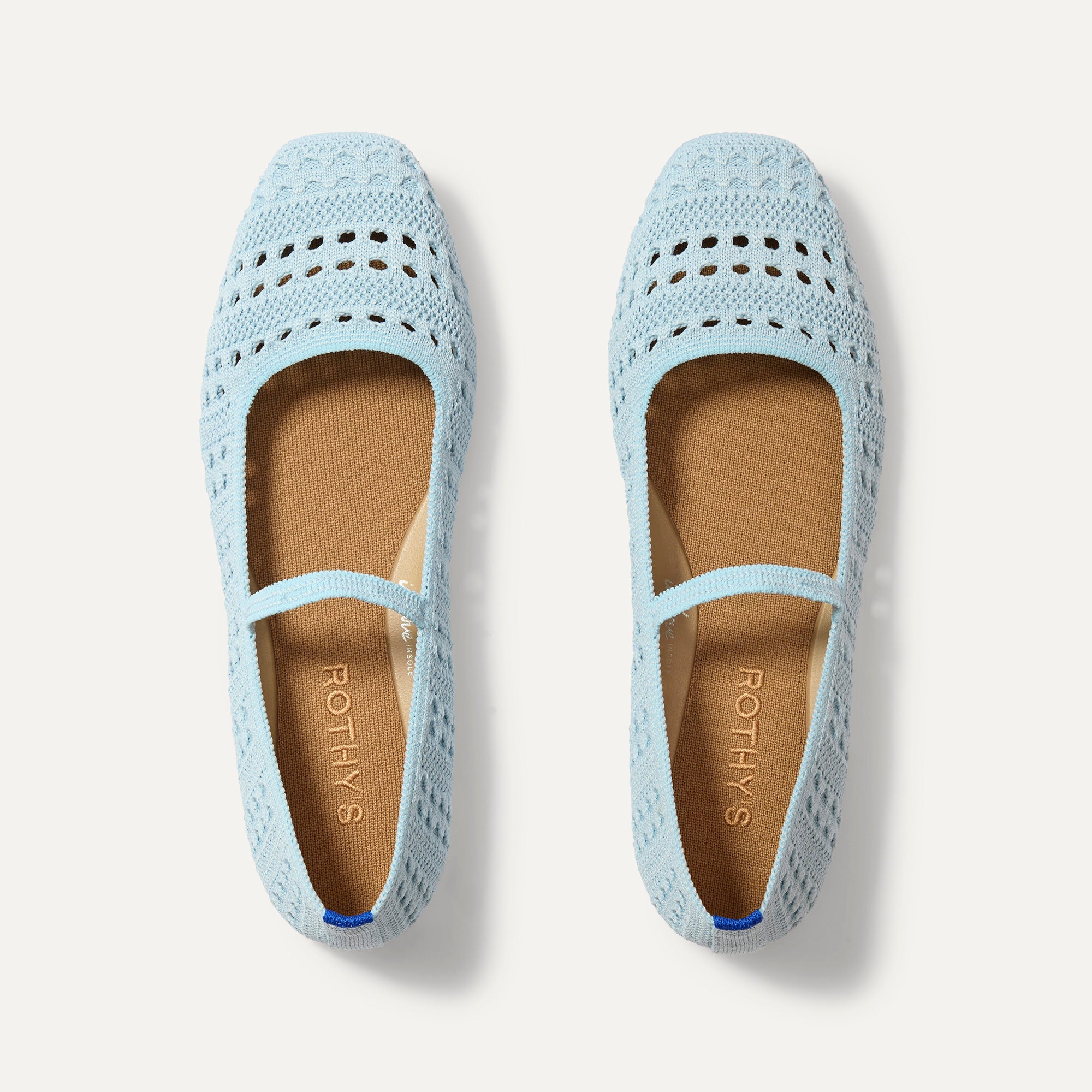 The Max Square Mary Jane in Powder Blue Crochet | Rothy's