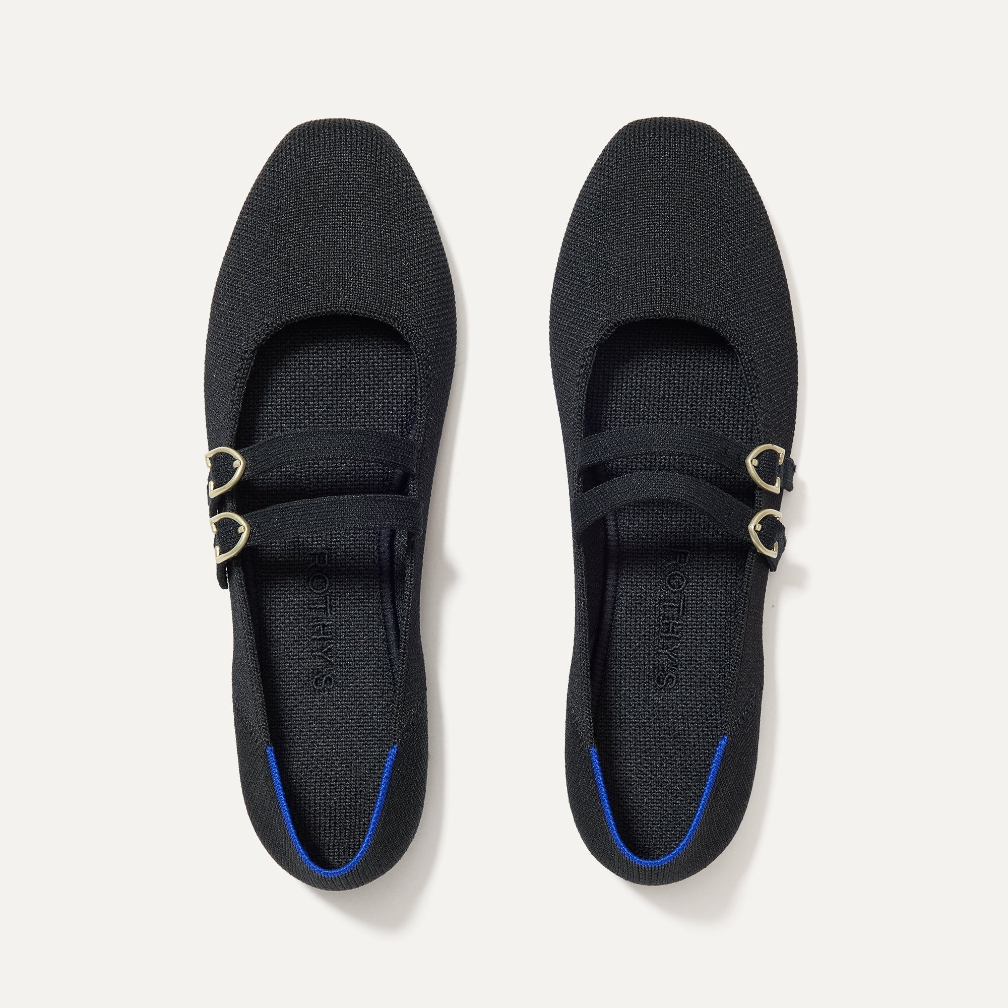 The Double Buckle Mary Jane in Black | Rothy's