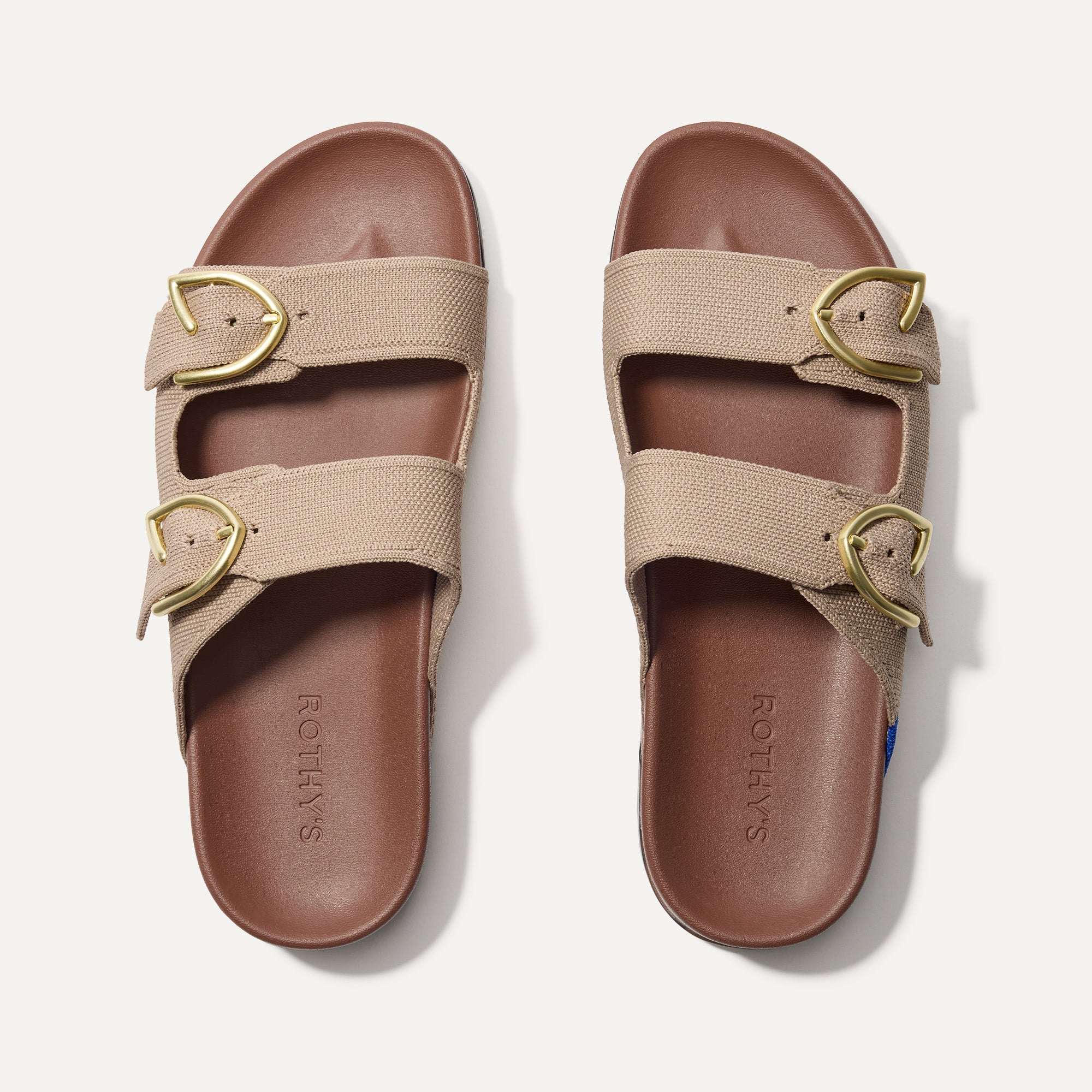 The Buckle Slide in Dune | Women's Sandals | Rothy's