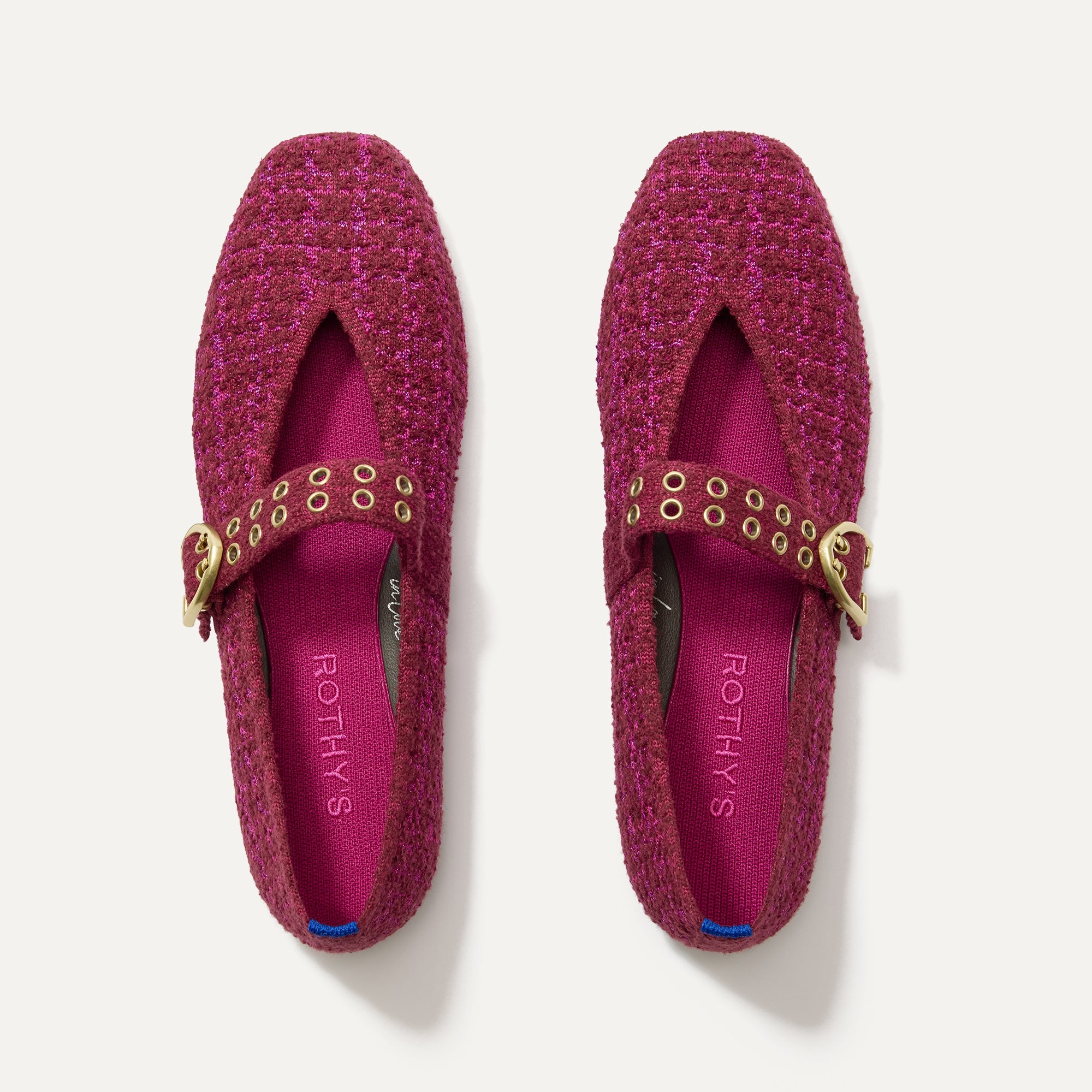 The Max Buckle Mary Jane in Berry Tweed | Rothy's