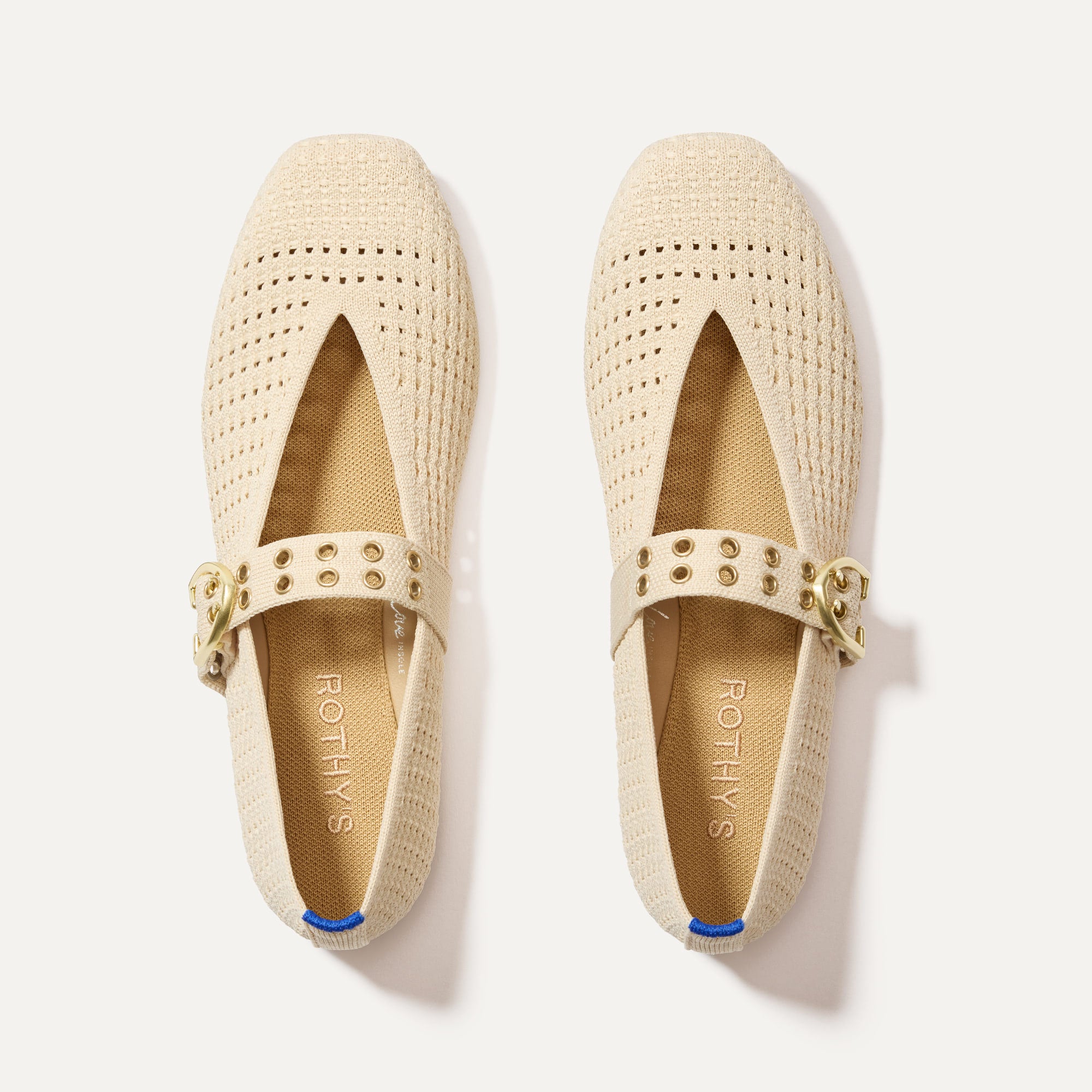 Rothy's The Max Buckle Mary Jane in Off White Mesh | Rothy's at Rothy's