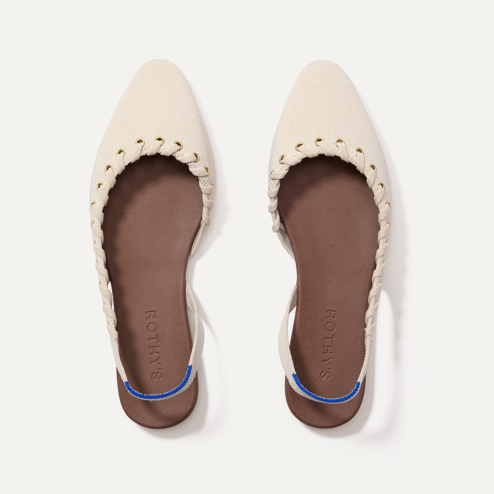 The Almond Slingback in Eyelet Ivory | Women's Flats | Rothy's