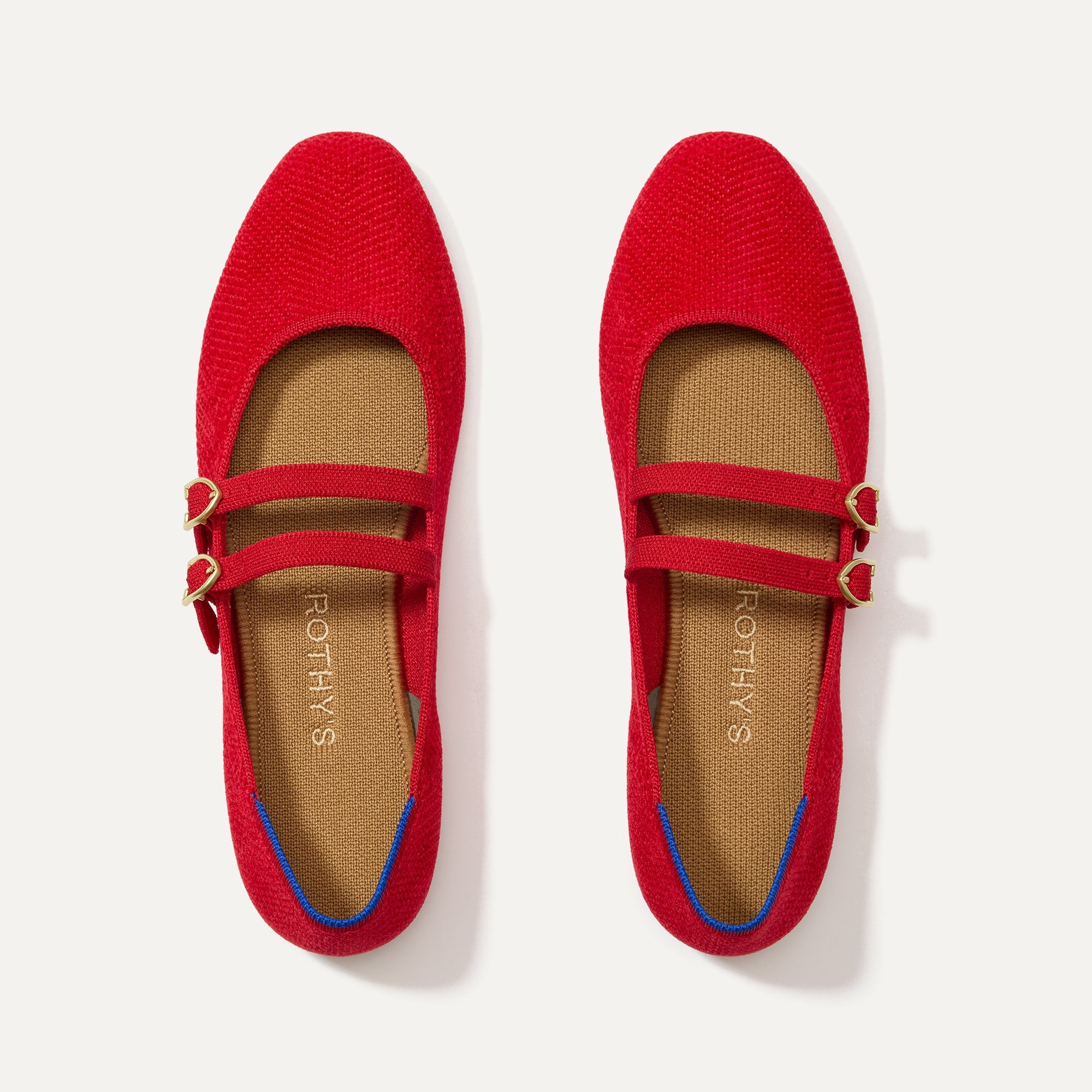 Rothy's The Double Buckle Mary Jane in ReVelvet™ Red Crisp | Rothy's at Rothy's
