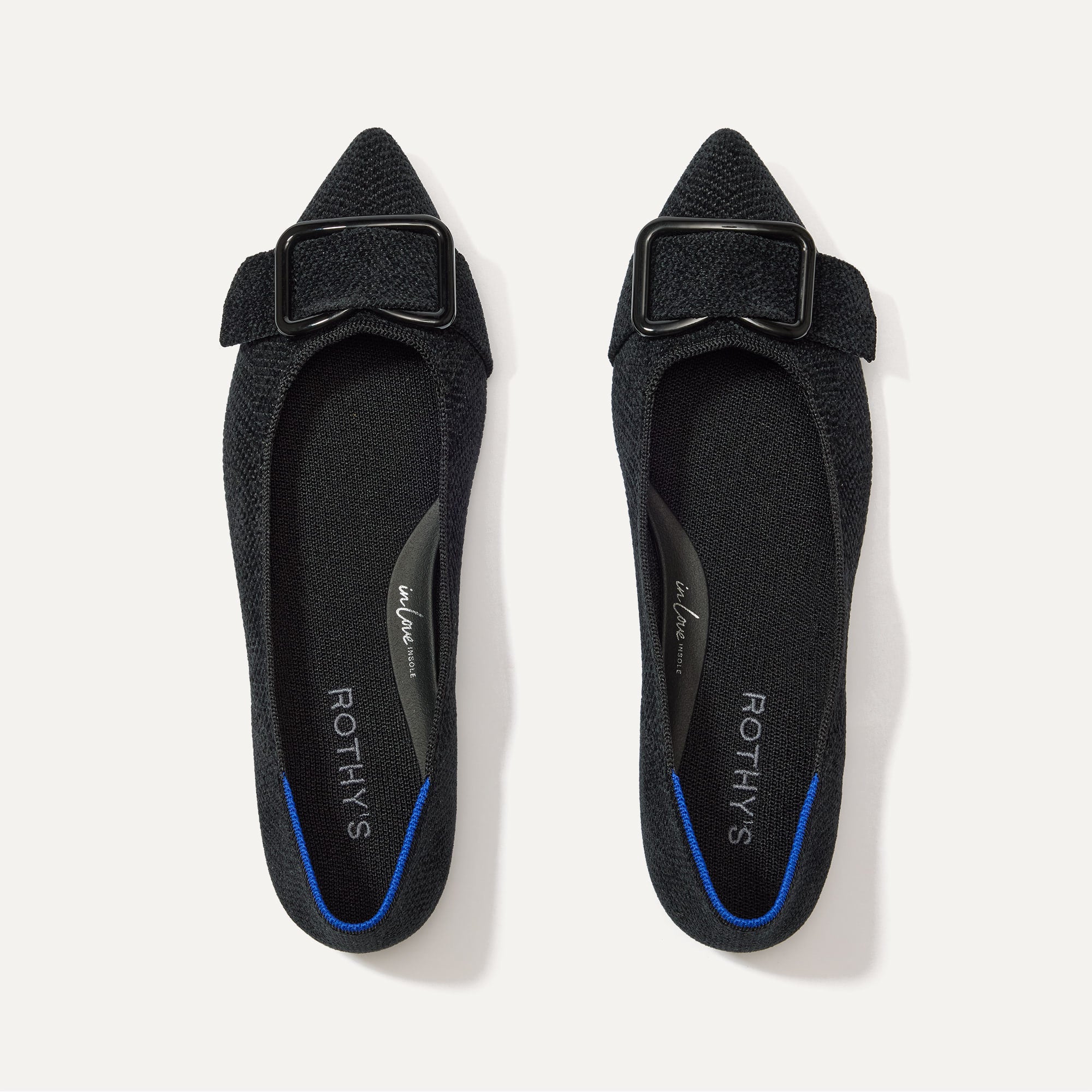 Rothy's The Emblem Point II in ReVelvet™ Black | Women's Flats | Rothy's at Rothy's