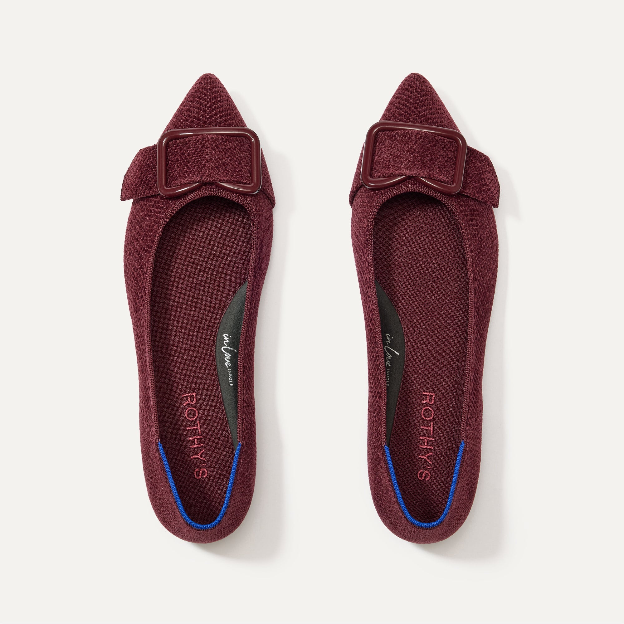 (取寄) レディース ザ エンブレム ポイント リ Rothy's women The Revelvet Emblem Point II Revelvet Syrah The ReVelvet™ Emblem Point II in ReVelvet™ Syrah | Women's Flats