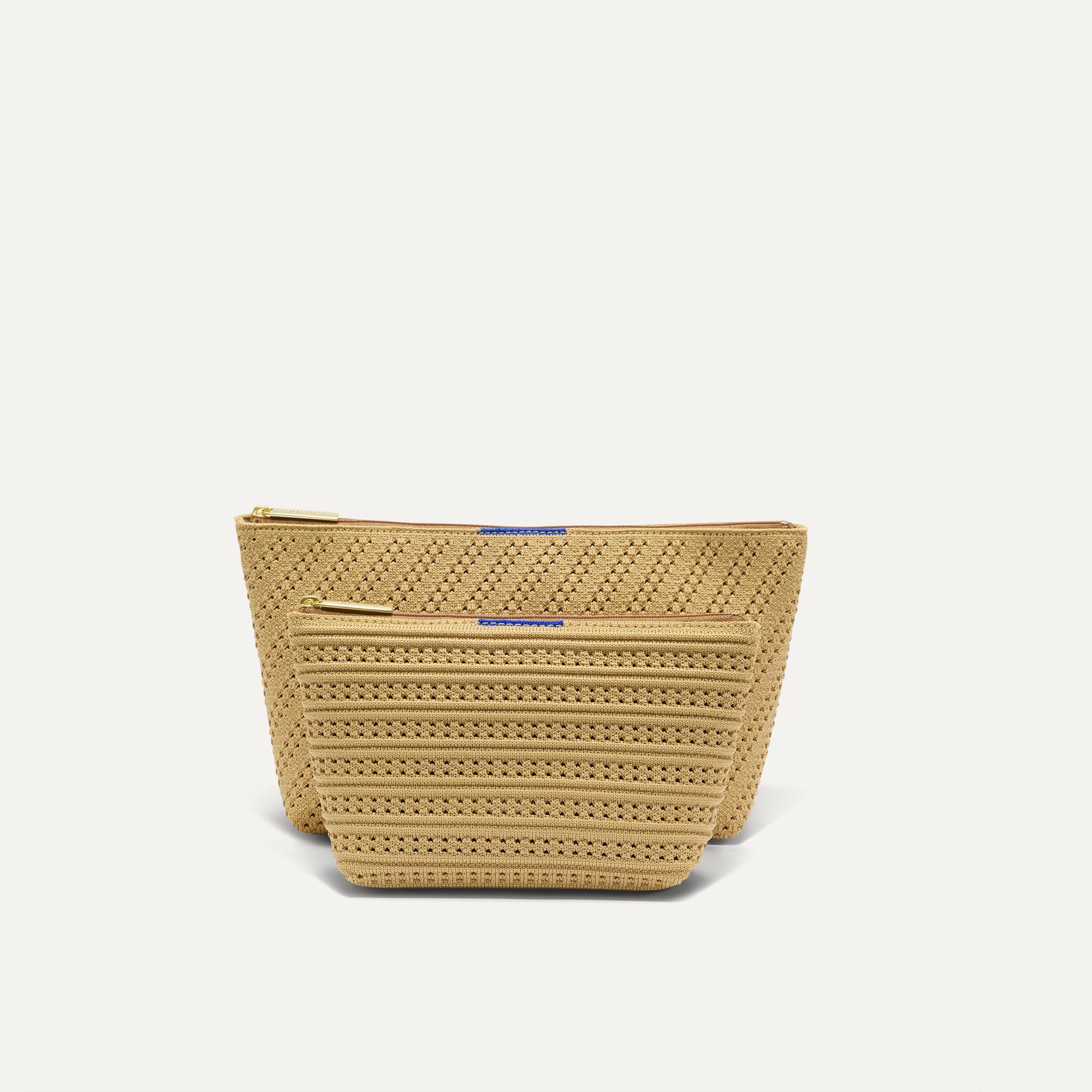 The Travel Pouch Set in Brown Butter Crochet | Rothy's
