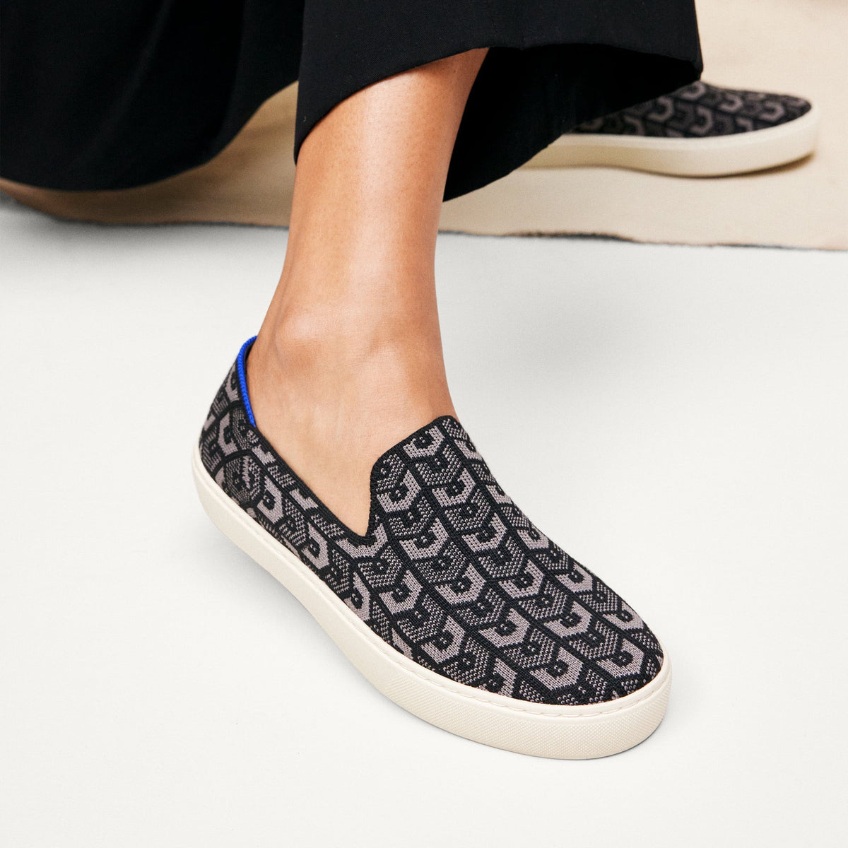 The Original Slip On Sneaker in Signature Black | Women's Shoes | Rothy's