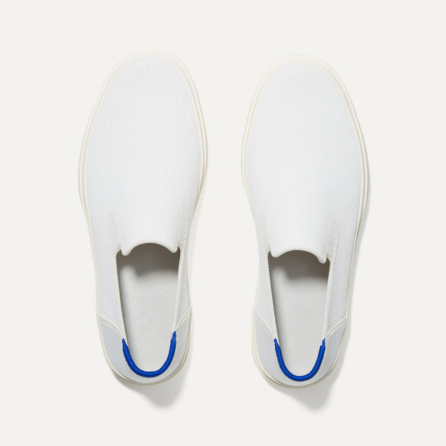 The City Slip On Sneaker in White shown from the top.