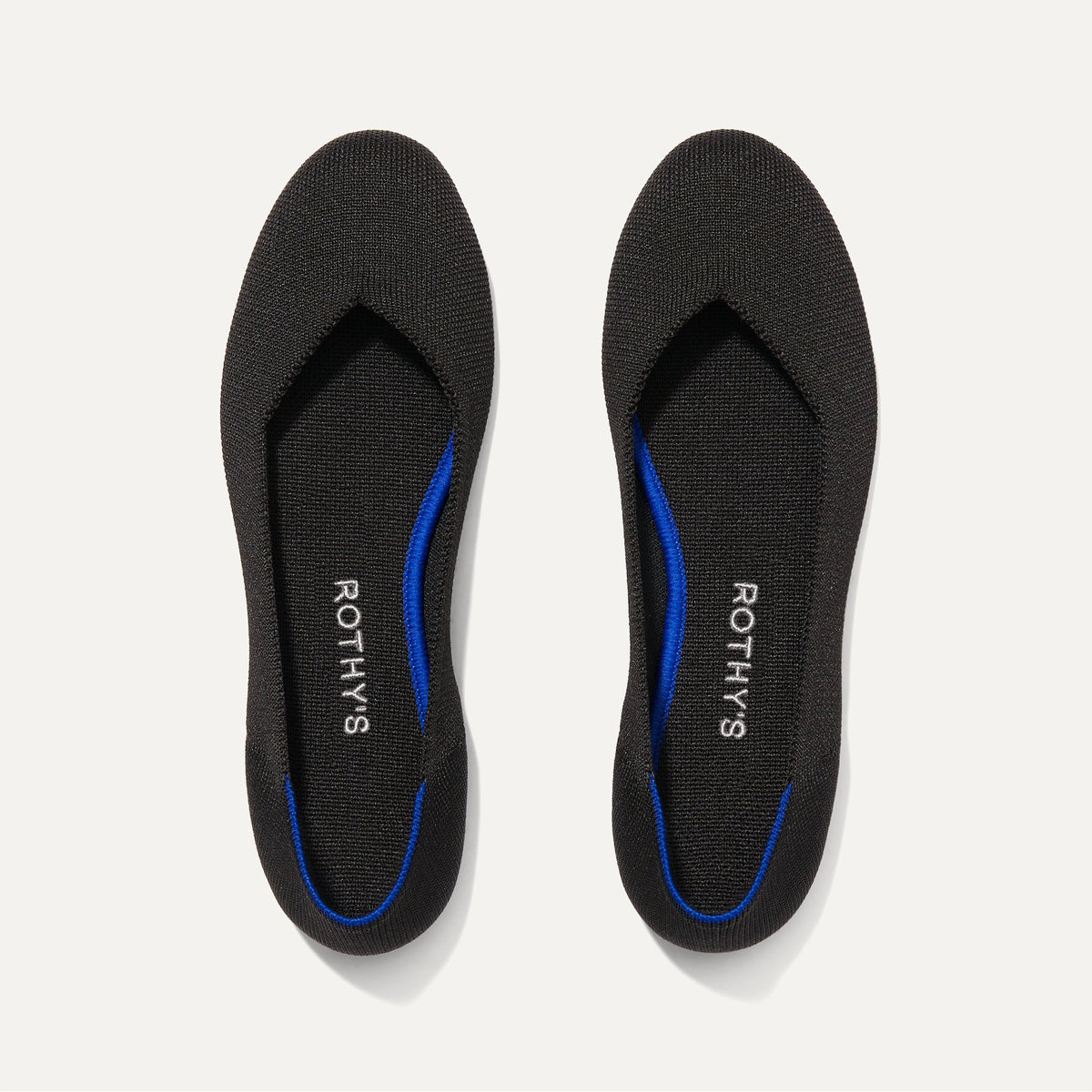 Floral Rothys The Flat in Black Solid | Women's Shoes | Rothy's