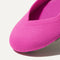 Close up of the rounded toe and v-shaped vamp of The Flat in Dragon Fruit.