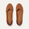 A pair of The Flat round toe shoes in Fawn shown from the top view.