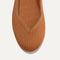 The Flat round toe shoe in Fawn shown from the top view with detailing of the front of the shoe.