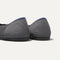 The Point shoe in Cloud Grey Birdseye shown from the back view with the heel detail.