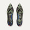 A pair of The Point shoe in Olive Camo shown from the top view.