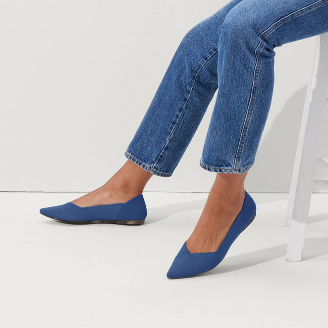 hover | Model wearing The Point in True Blue.