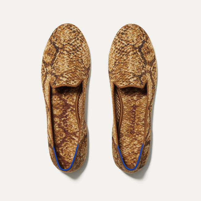 The Loafer in Bronze Python shown from the top. 