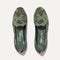 A pair of The Loafers in Olive Camo shown from the top view.