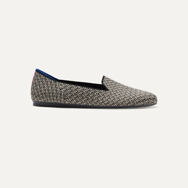 The Loafer in Slate Herringbone shown from the side. 