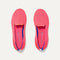 A pair of The Kids slip-on Loafers in Flamingo shown from the top view.