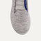 The Kids slip-on Loafer in Taupe Heather shown from the top view with detailing of the front of the shoe.