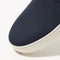 Close up of the toe and vamp of The Sneaker in Navy.