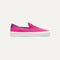The Kids slip-on Sneaker in Bubblegum shown from a side view showing the outsole.