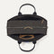 The Weekender in Night Song shown from the top with zipper side compartment and magnetic side compartment open. 