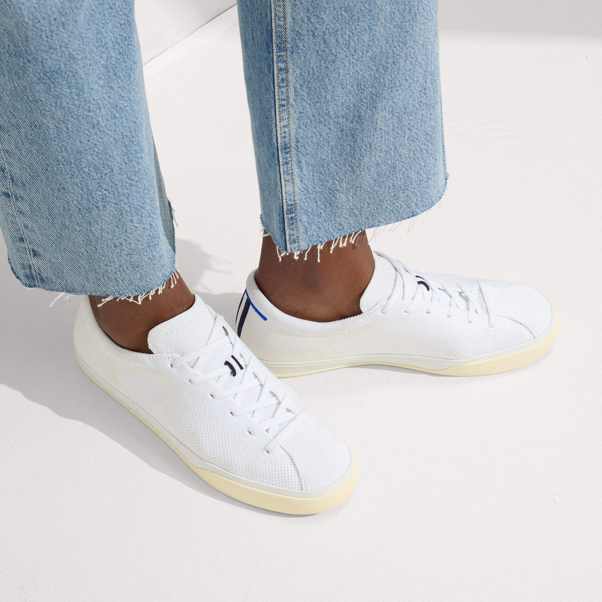 The Lace Up Sneaker in Bright White for Women | Rothy's