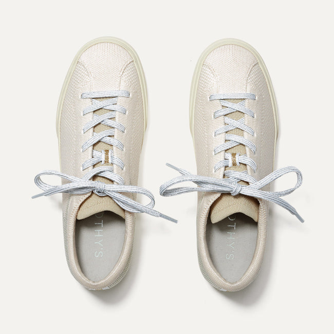 The Lace Up Sneaker in Diamond Twill shown from the top.