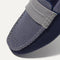 Close up of the toe and vamp of The Driving Loafer in Amalfi Blue. 