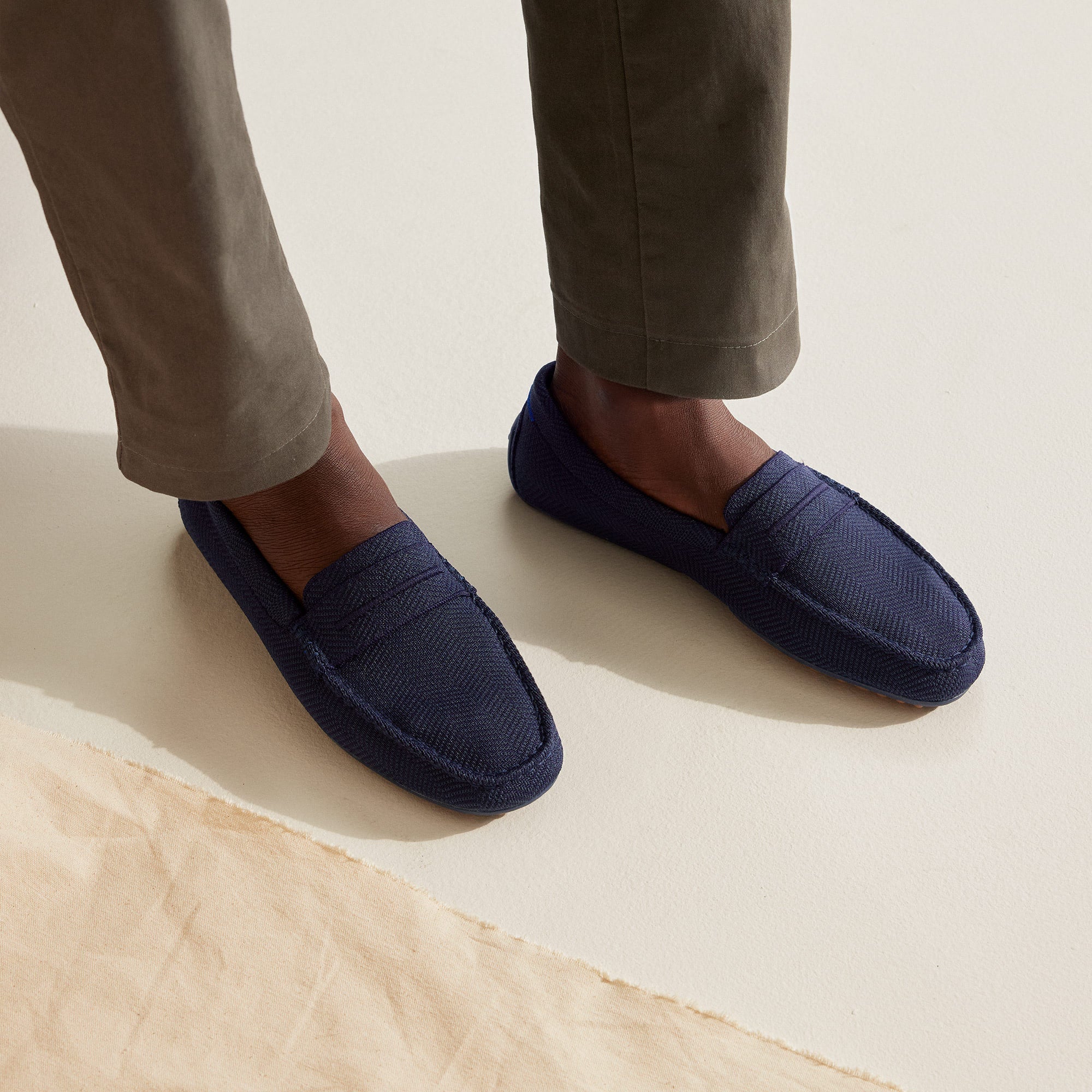 Navy fashion driving loafers