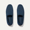 A pair of The Driving Loafer in Navy shown from the top. 