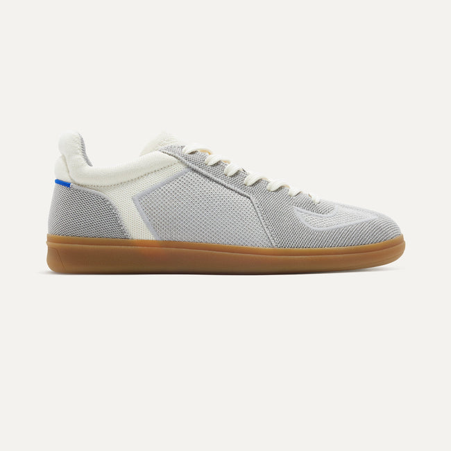 The RS01 Sneaker in Ash Grey shown from the side.