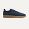 The RS01 Sneaker in Navy shown from the side.