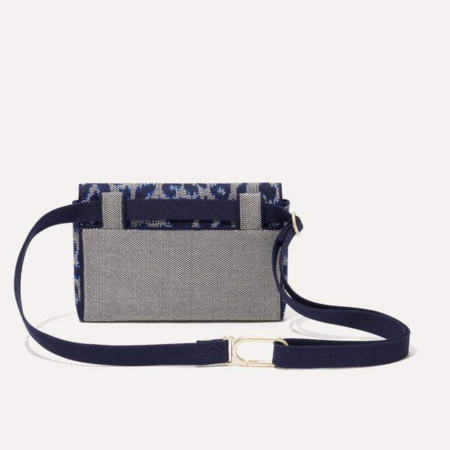 The Belt Bag in Indigo Cat shown from the back.