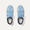 The Kids Strap Sneaker in Berry Blue shown from the top. 