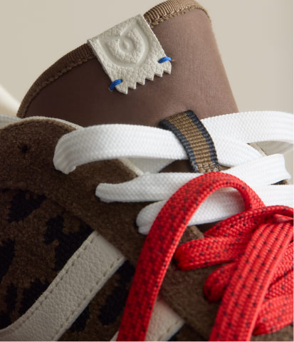 Close up shot of The Ivy Sneaker in ReVelvet Cheetah.