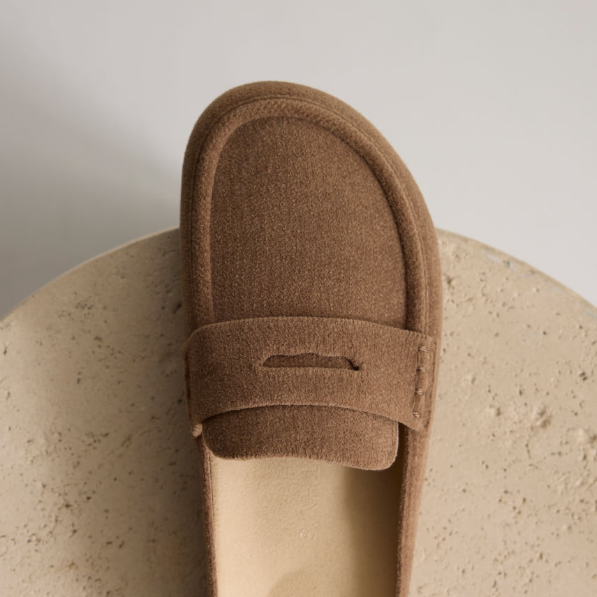 Close up shot of The Penny Clog in ReVelvet Portobello.