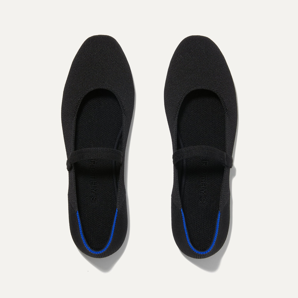 The Square Mary Jane in Black shown from the top. 