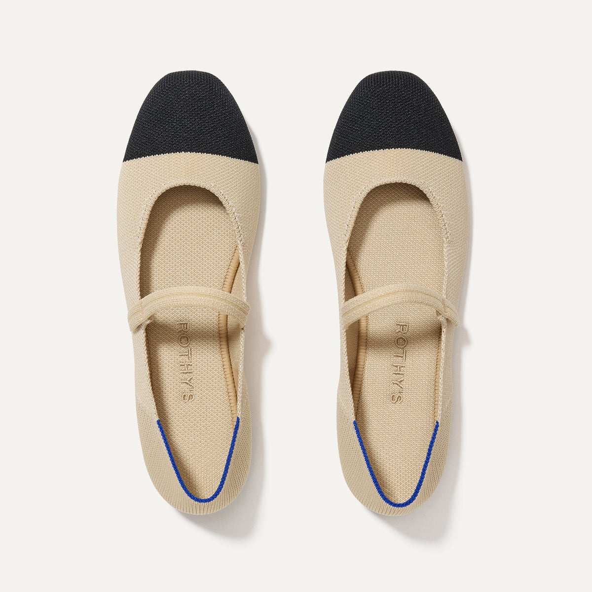 The Square Mary Jane in Cream Captoe | Rothy's