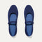 The Square Mary Jane in Deep Navy shown from the top. 