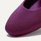 Top view of the square toe and rounded vamp of The Square Mary Jane in Plum. 