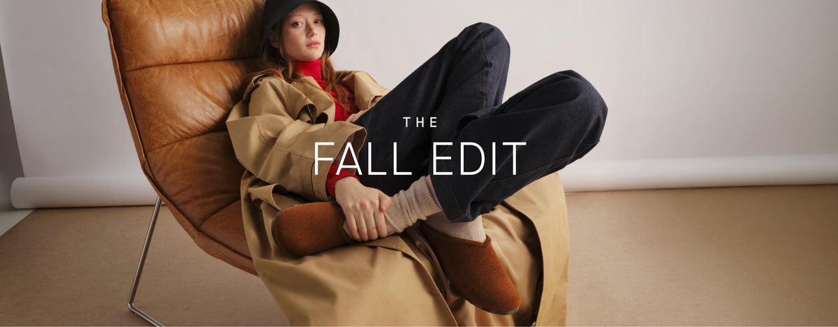 The Casual Clog in ReVelvet Russet, with text The Fall Edit. 