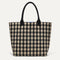 The Lightweight Tote in Black & Canvas Gingham shown from the front. | PLP