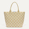 PDP |The Lightweight Tote in Checker Sand shown from the front. 