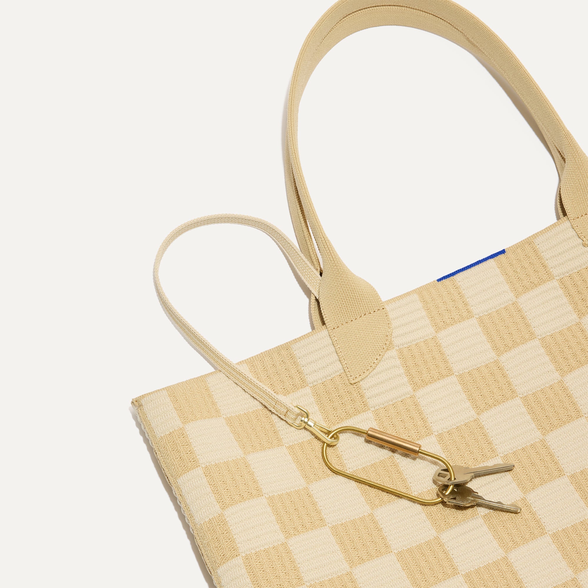 Rothy's チェック柄トートバッグ The Lightweight Tote in Checker Sand | Rothy's
