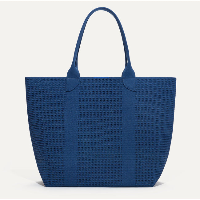 The Lightweight Tote in Ocean Blue shown from the front.